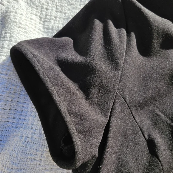 Bcbgmaxazria Dress Women's Black Size Medium Lace Back Ruched Waist BCBG - Picture 6 of 16